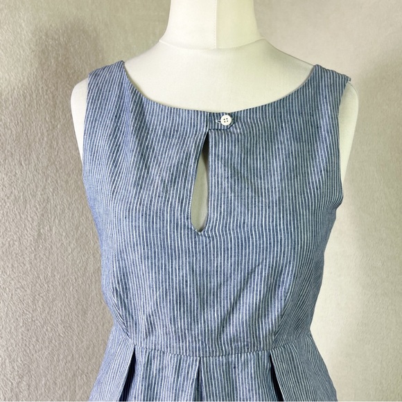 MaxMara Weekend Blue & White Striped Linen & Cotton Lightweight Dress UK 10 - Picture 3 of 11